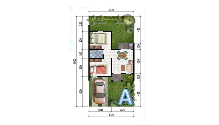 Desain rumah type 56