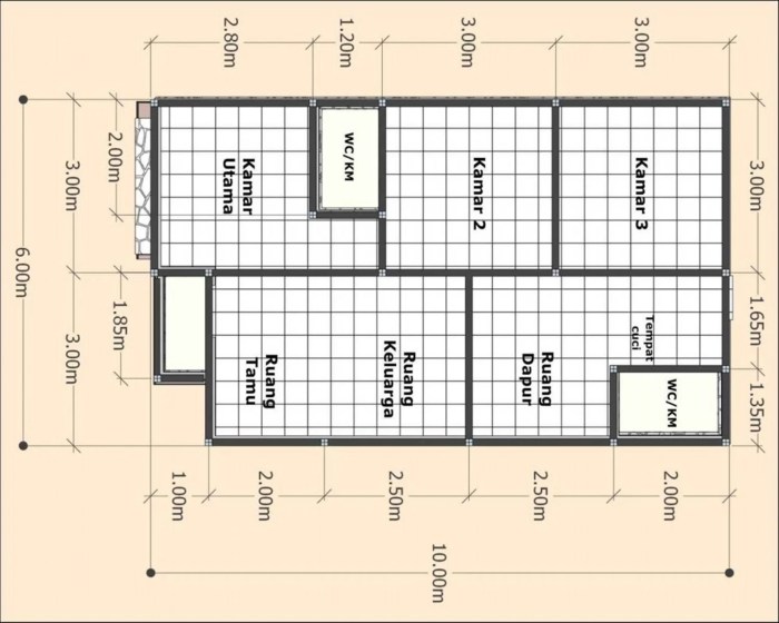 Desain rumah ukuran 9 x 6 meter