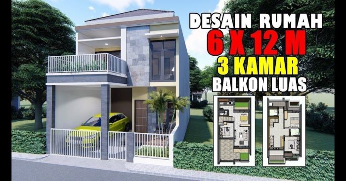 Desain rumah ukuran 6x16