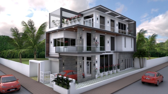 House floor three story plans triplex storey designs independent modern elevation narrow front lot ag bedrooms 12m apnaghar duplex small