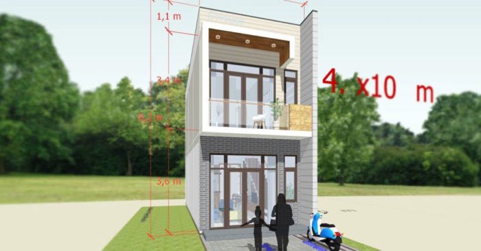 Desain rumah ukuran 4x10