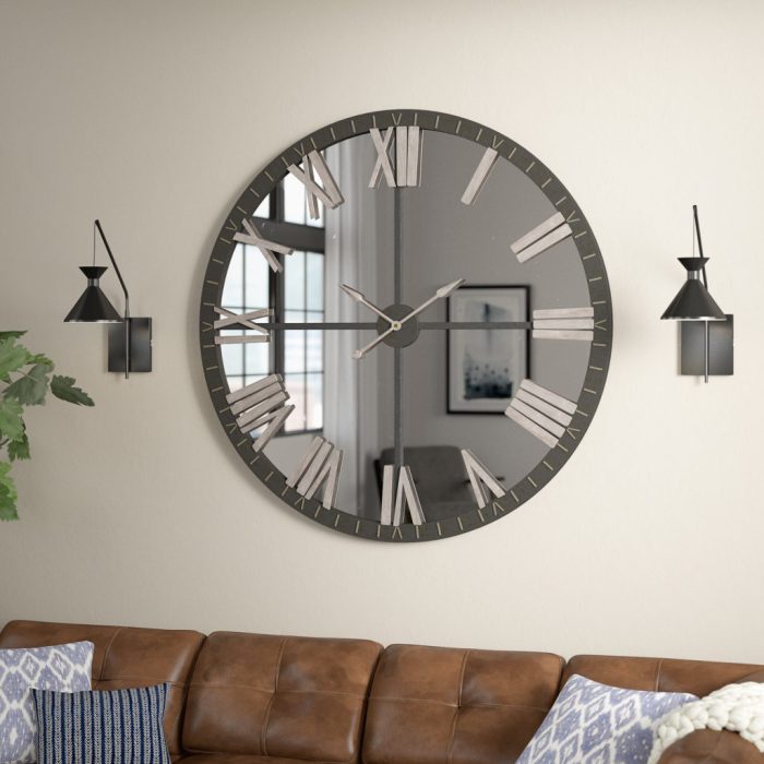 Room living wall clocks hanging silent clock round wood sided double metal homerises board antique vintage choose saved